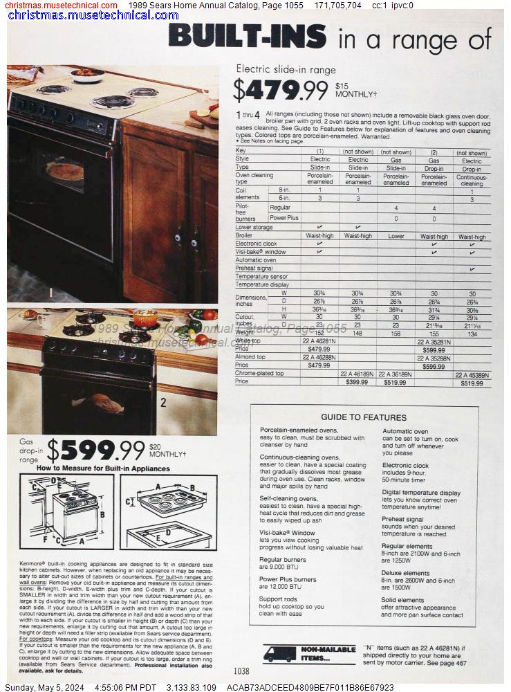 1989 Sears Home Annual Catalog, Page 1055