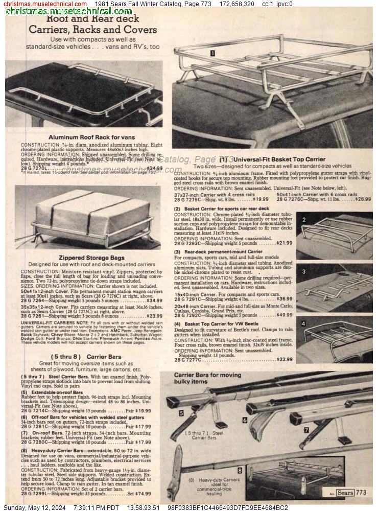 1981 Sears Fall Winter Catalog, Page 773