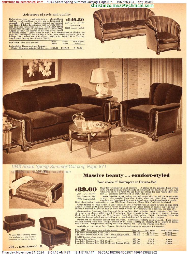 1943 Sears Spring Summer Catalog, Page 871