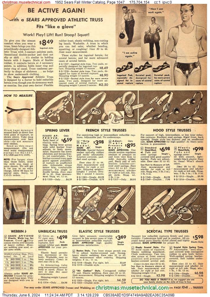 1952 Sears Fall Winter Catalog, Page 1047