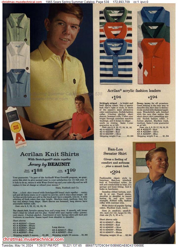 1965 Sears Spring Summer Catalog, Page 538