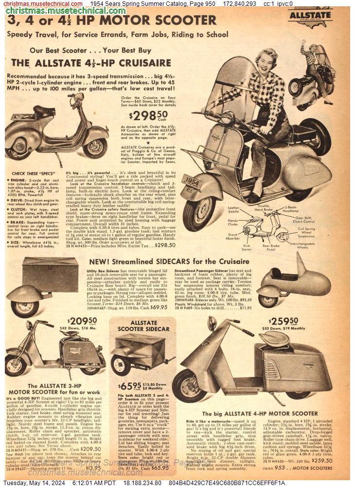 1954 Sears Spring Summer Catalog, Page 950