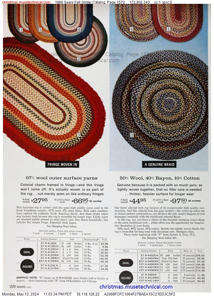 1966 Sears Fall Winter Catalog, Page 1570