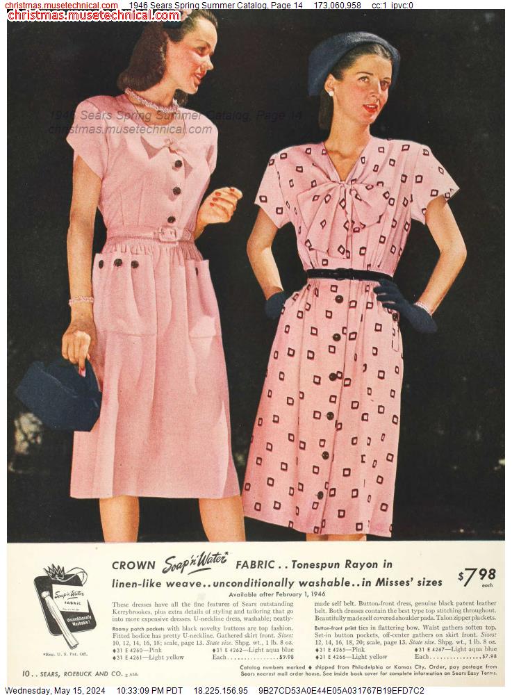 1946 Sears Spring Summer Catalog, Page 14