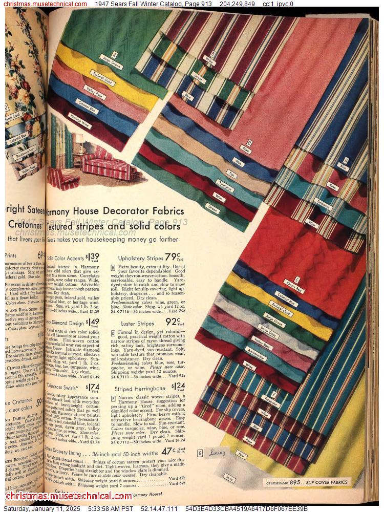 1947 Sears Fall Winter Catalog, Page 913