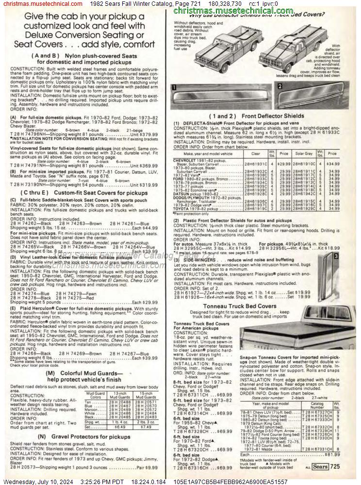 1982 Sears Fall Winter Catalog, Page 721