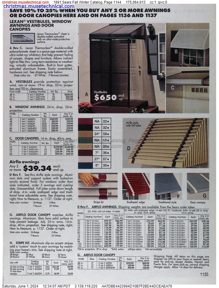 1991 Sears Fall Winter Catalog, Page 1144