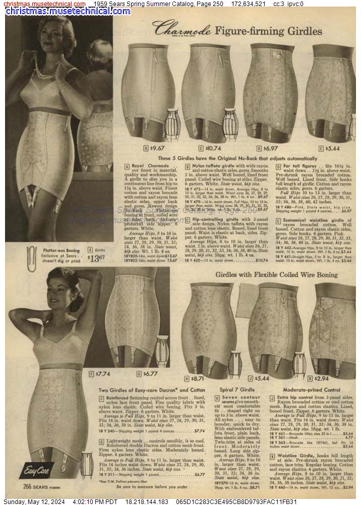 1959 Sears Spring Summer Catalog, Page 250