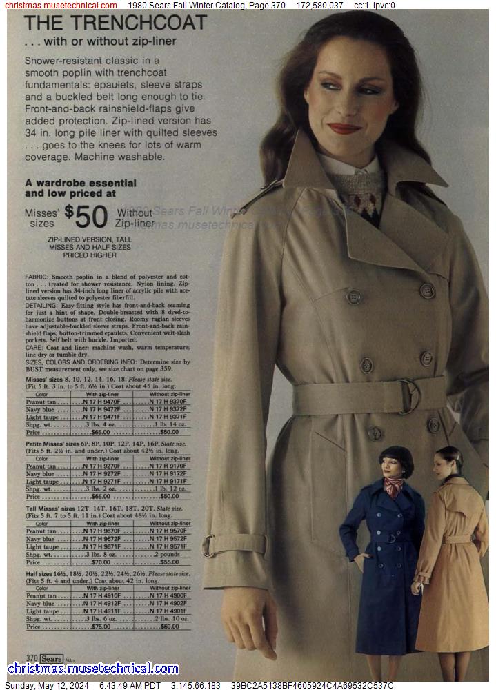 1980 Sears Fall Winter Catalog, Page 370