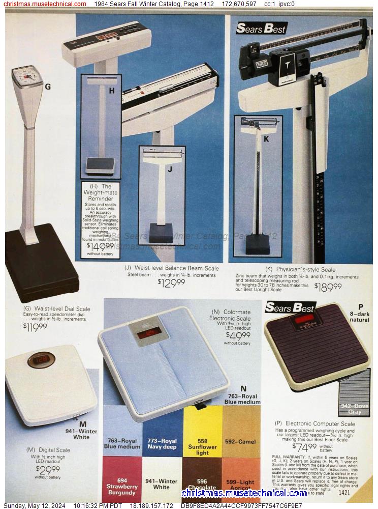 1984 Sears Fall Winter Catalog, Page 1412
