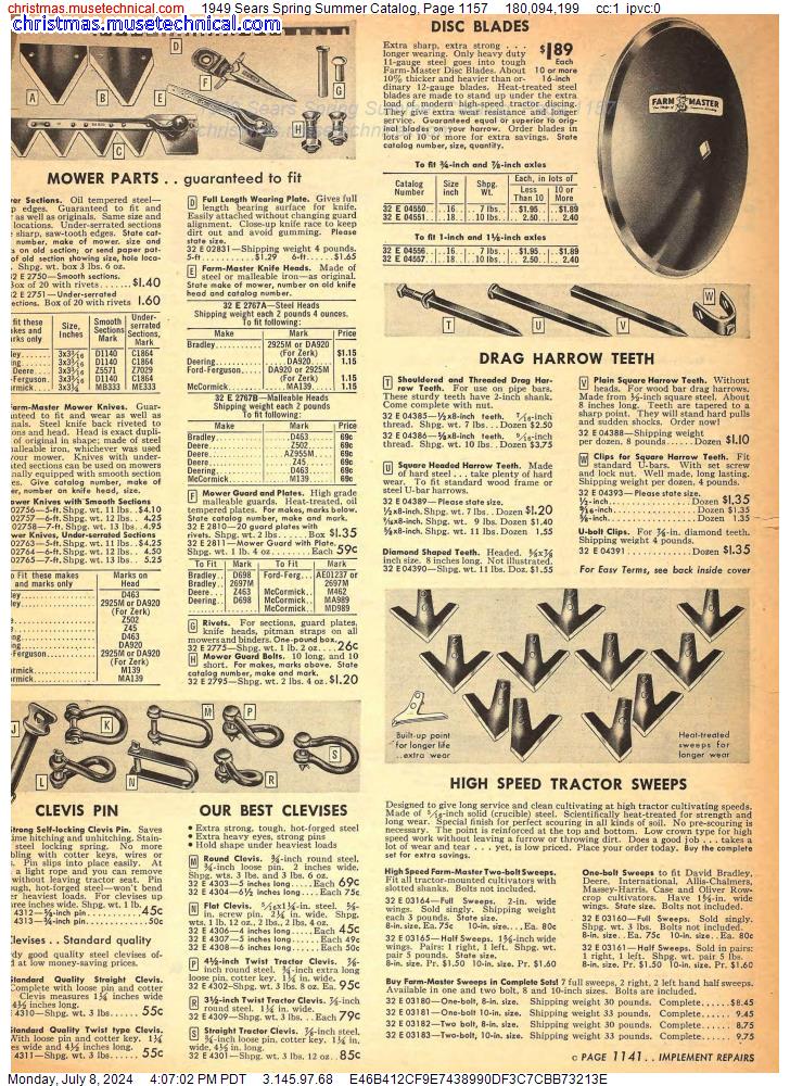 1949 Sears Spring Summer Catalog, Page 1157