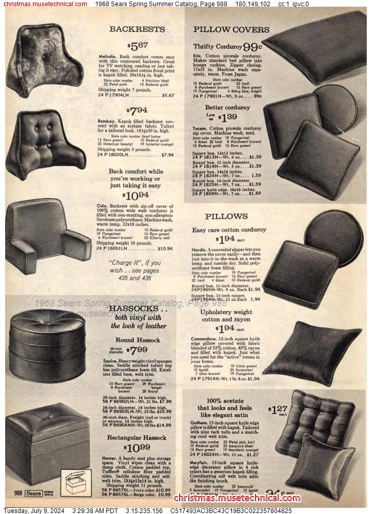 1968 Sears Spring Summer Catalog, Page 988