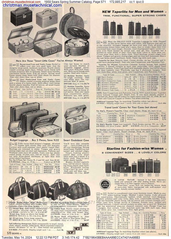 1958 Sears Spring Summer Catalog, Page 571