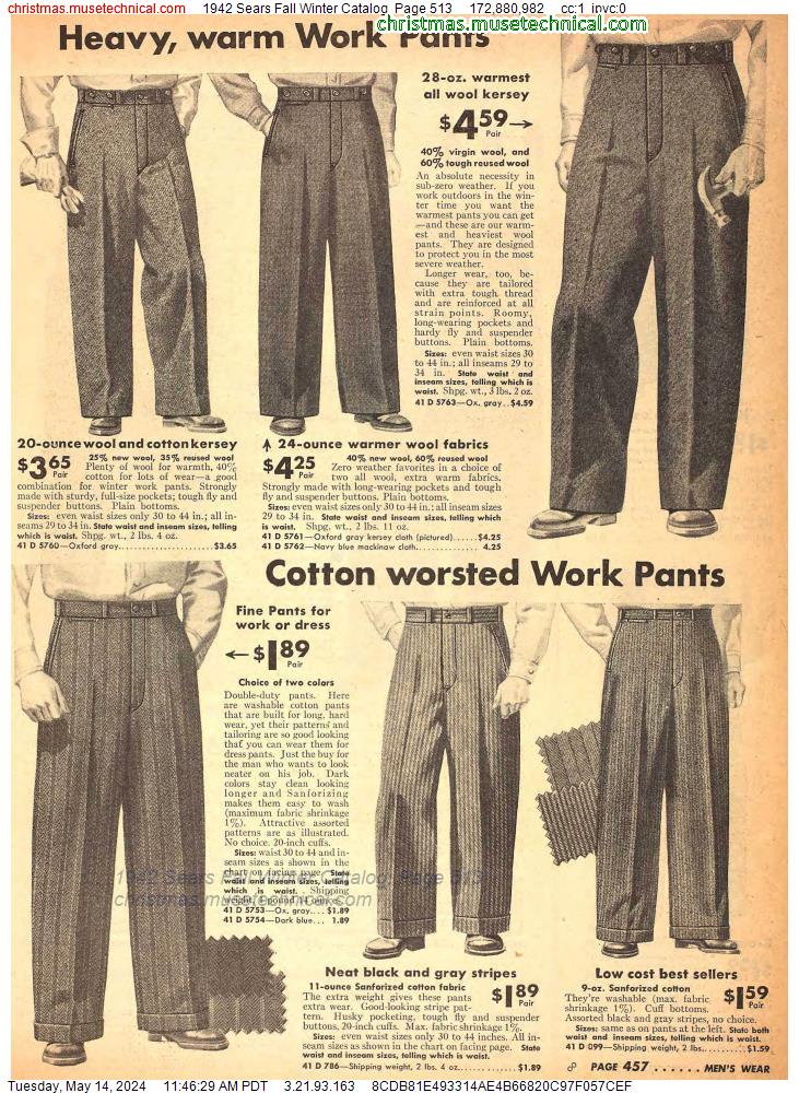 1942 Sears Fall Winter Catalog, Page 513