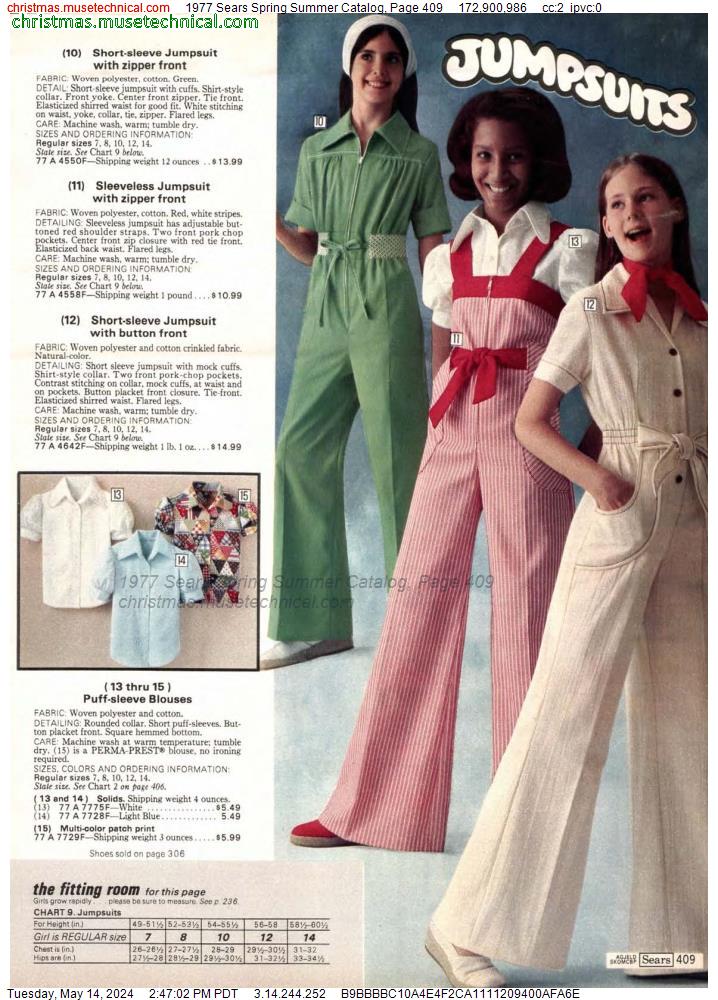 1977 Sears Spring Summer Catalog, Page 409