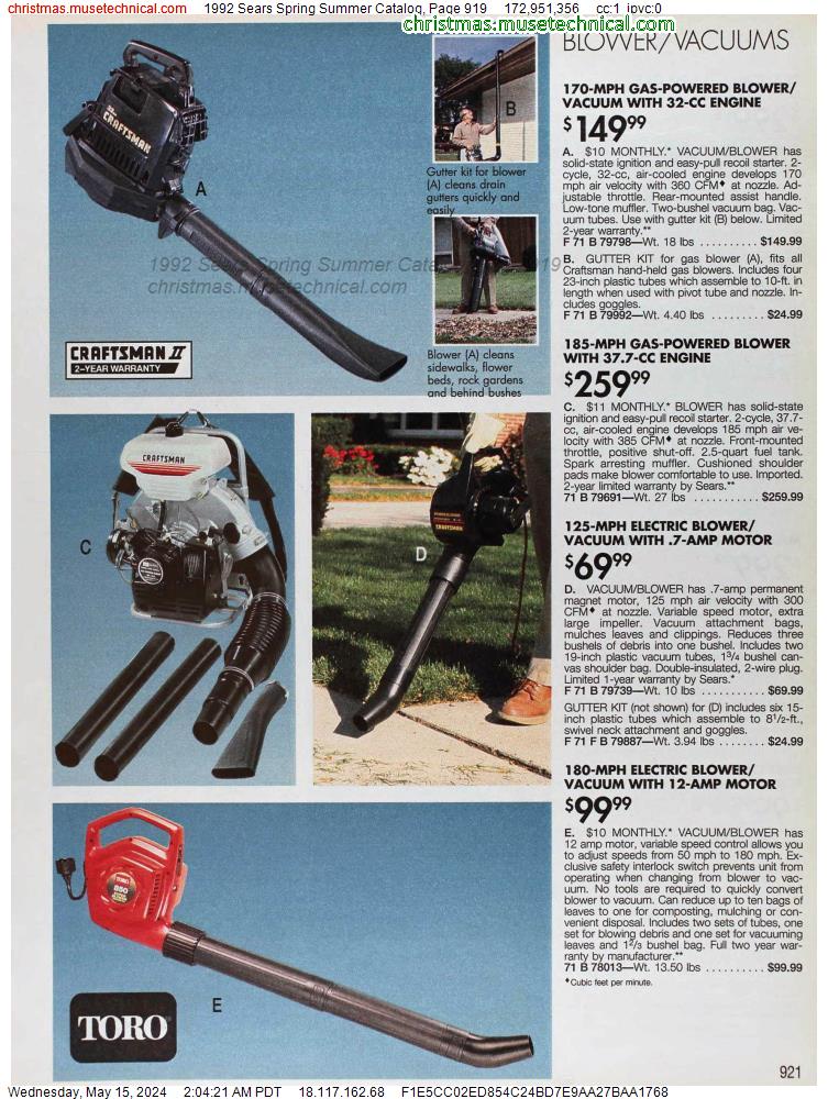 1992 Sears Spring Summer Catalog, Page 919