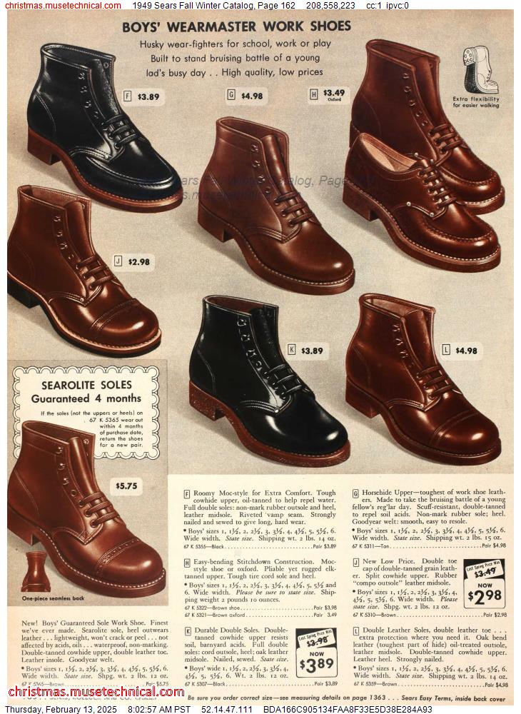 1949 Sears Fall Winter Catalog, Page 162