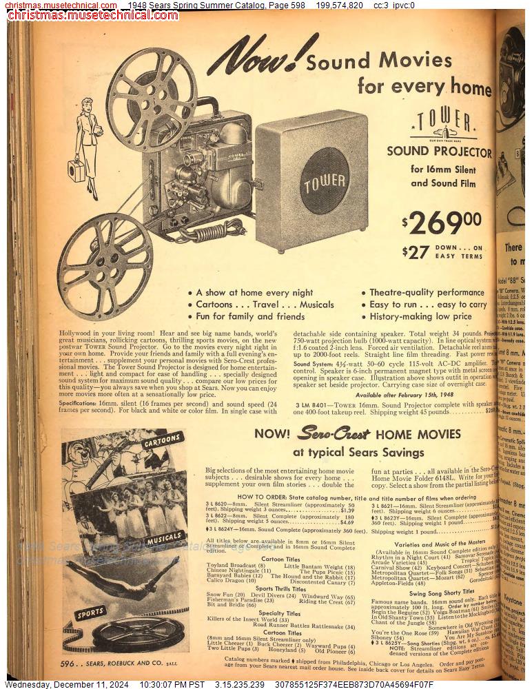 1948 Sears Spring Summer Catalog, Page 598