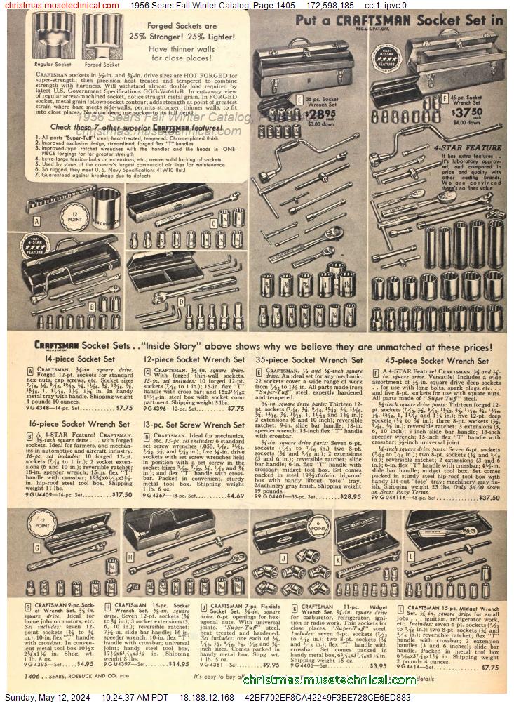 1956 Sears Fall Winter Catalog, Page 1405