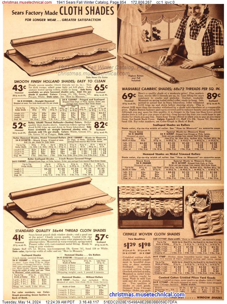 1941 Sears Fall Winter Catalog, Page 854