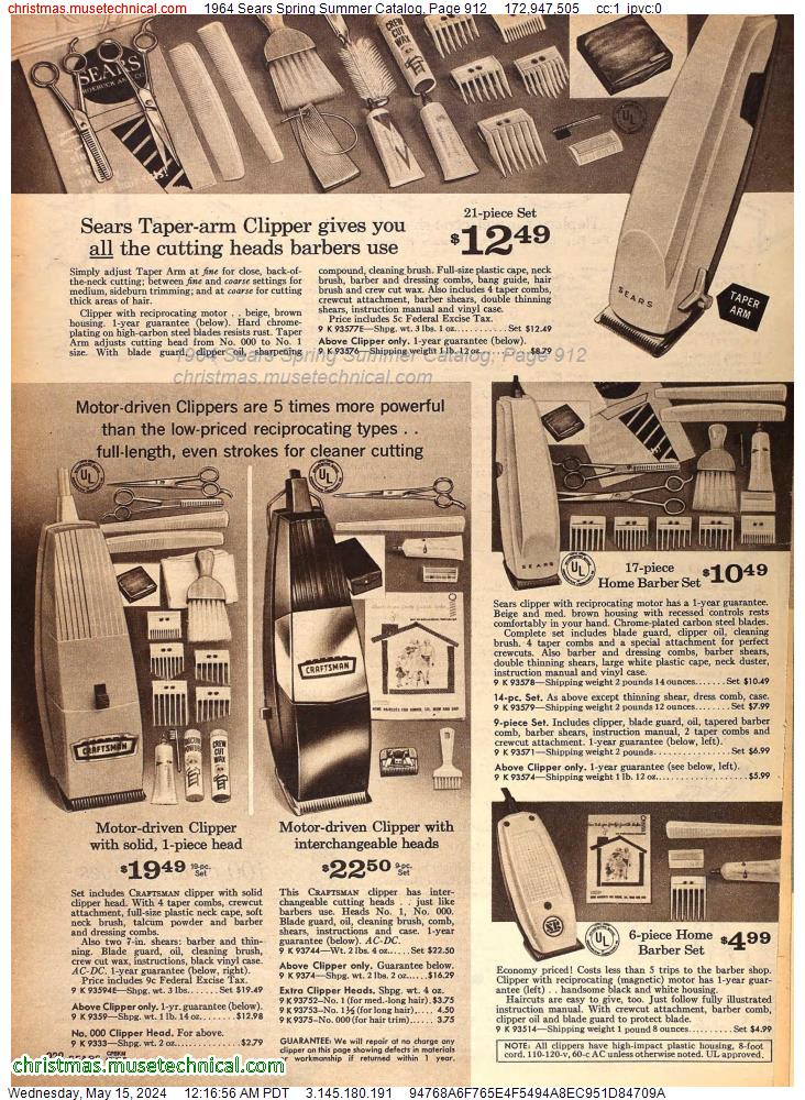 1964 Sears Spring Summer Catalog, Page 912