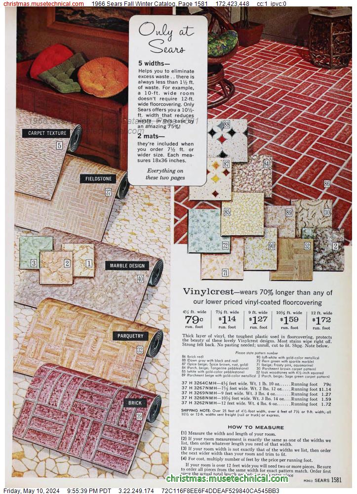 1966 Sears Fall Winter Catalog, Page 1581