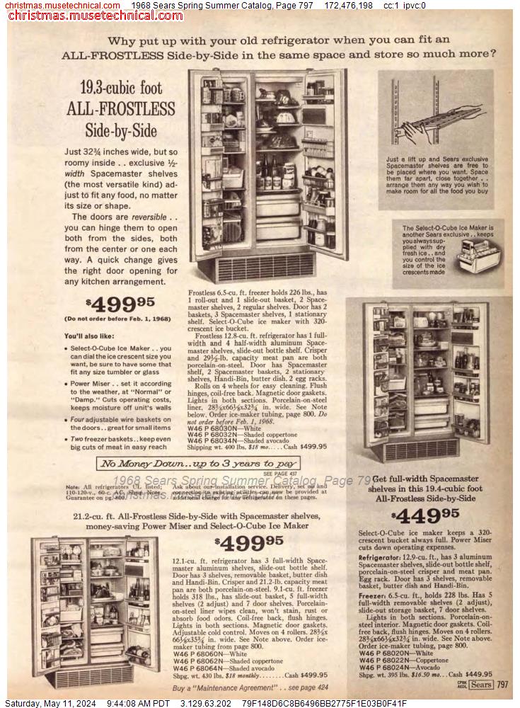 1968 Sears Spring Summer Catalog, Page 797