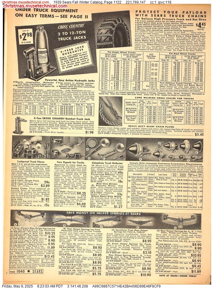 1939 Sears Fall Winter Catalog, Page 1122
