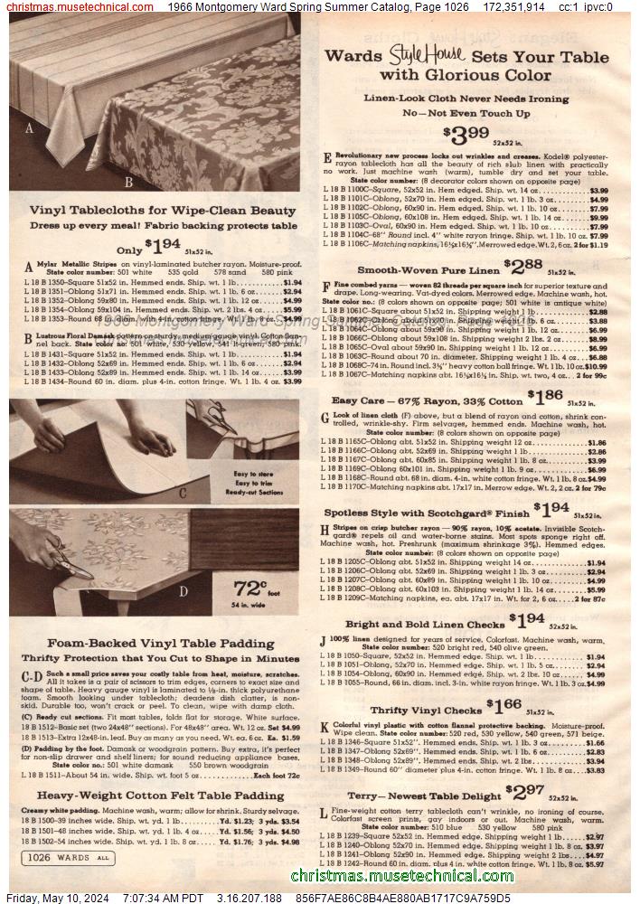 1966 Montgomery Ward Spring Summer Catalog, Page 1026