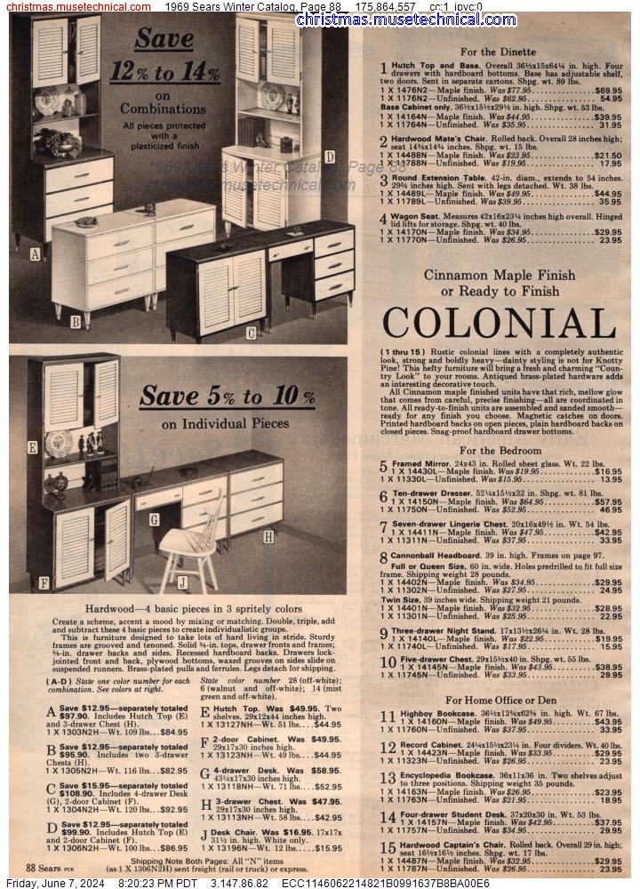 1969 Sears Winter Catalog, Page 88