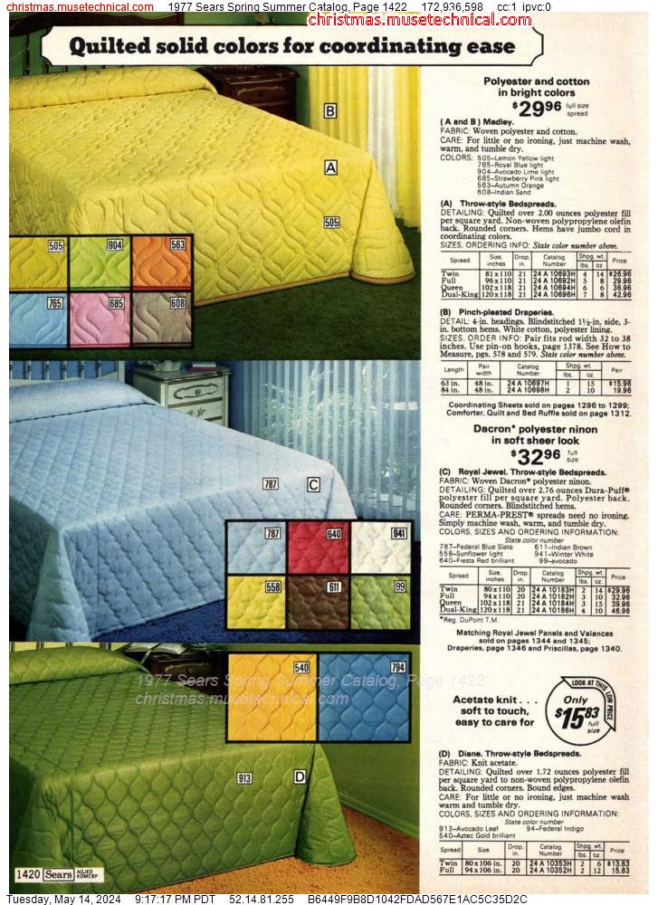 1977 Sears Spring Summer Catalog, Page 1422