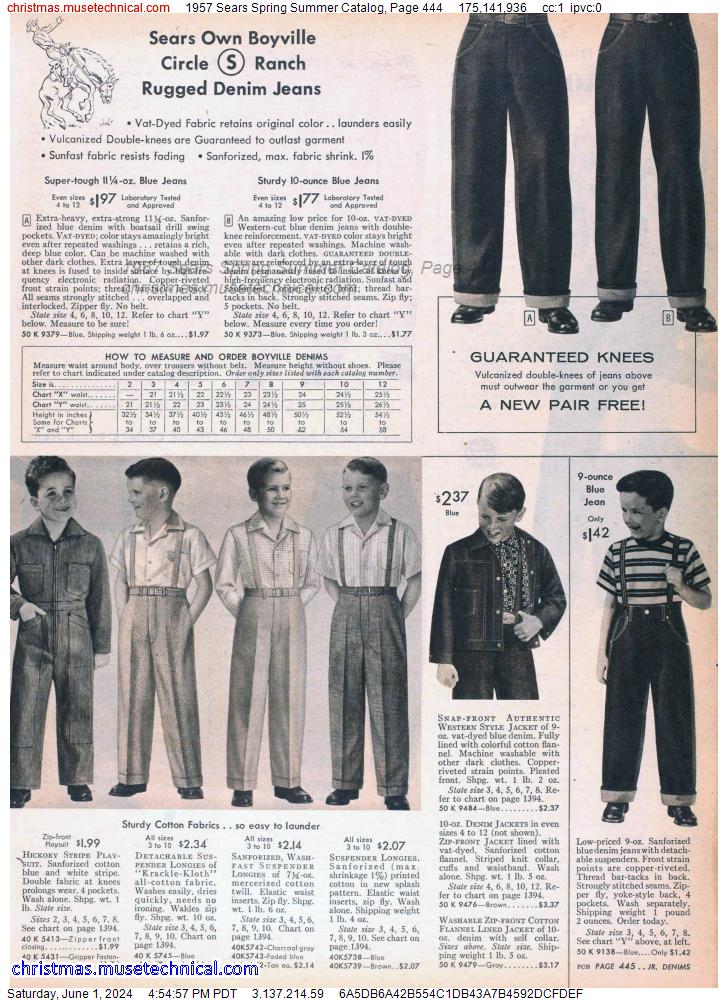 1957 Sears Spring Summer Catalog, Page 444