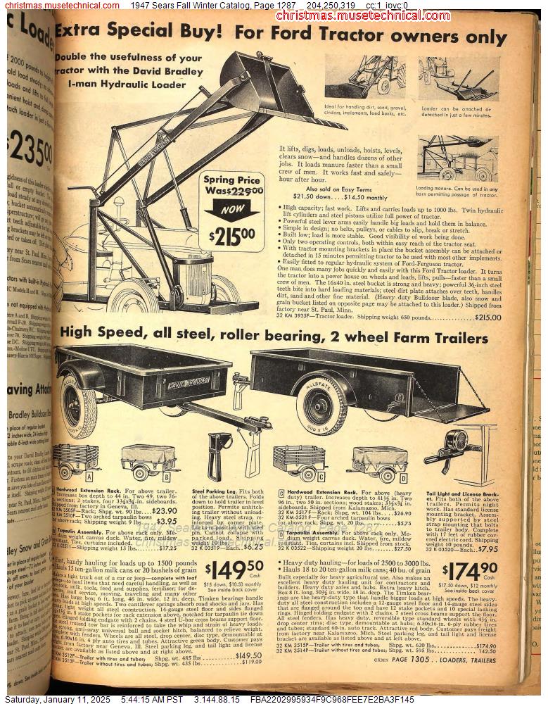 1947 Sears Fall Winter Catalog, Page 1287