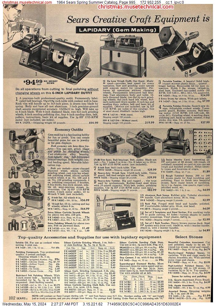1964 Sears Spring Summer Catalog, Page 995