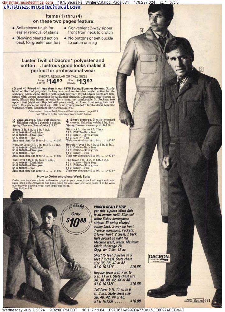 1975 Sears Fall Winter Catalog, Page 631