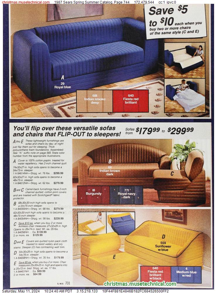 1987 Sears Spring Summer Catalog, Page 744