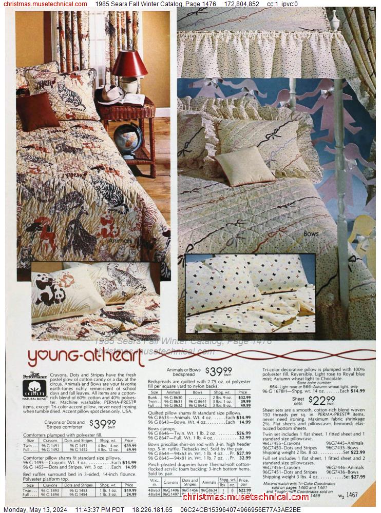 1985 Sears Fall Winter Catalog, Page 1476