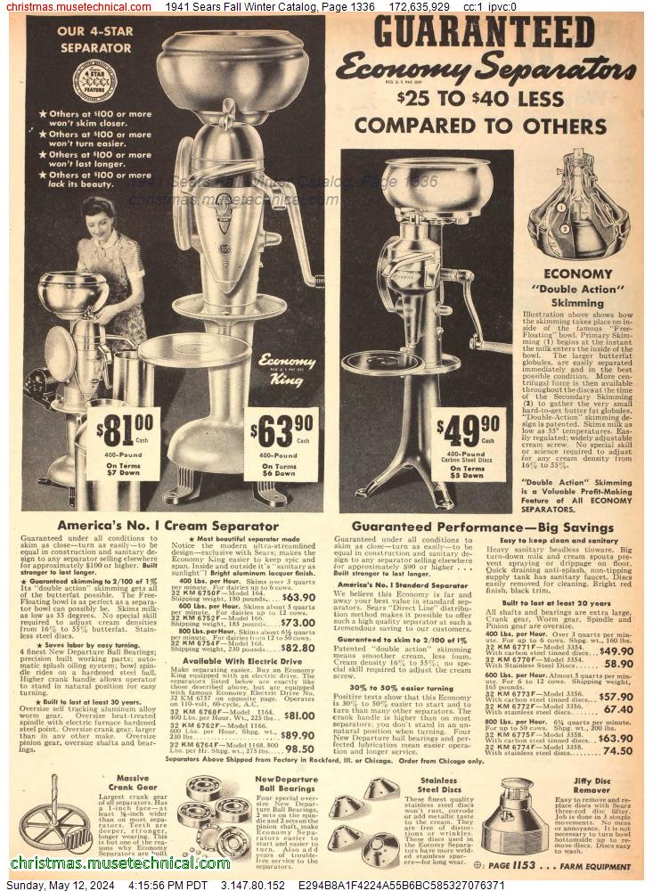 1941 Sears Fall Winter Catalog, Page 1336