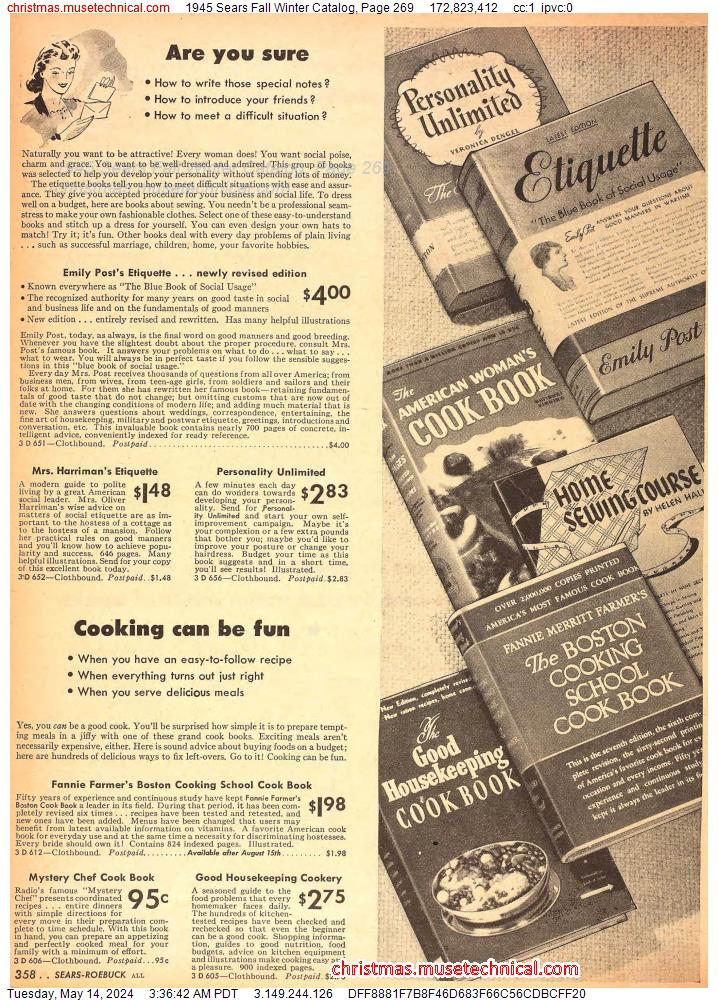 1945 Sears Fall Winter Catalog, Page 269