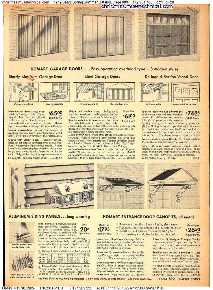 1949 Sears Spring Summer Catalog, Page 909