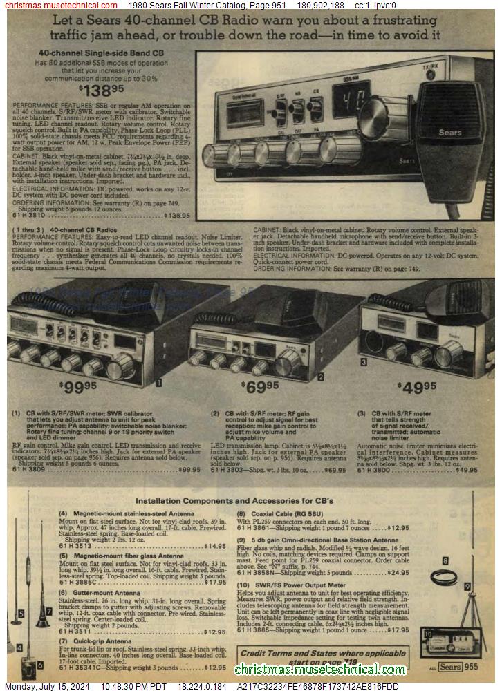 1980 Sears Fall Winter Catalog, Page 951