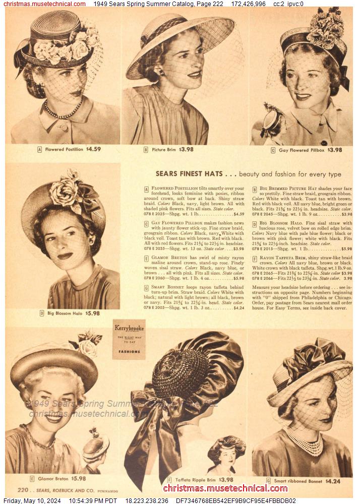 1949 Sears Spring Summer Catalog, Page 222