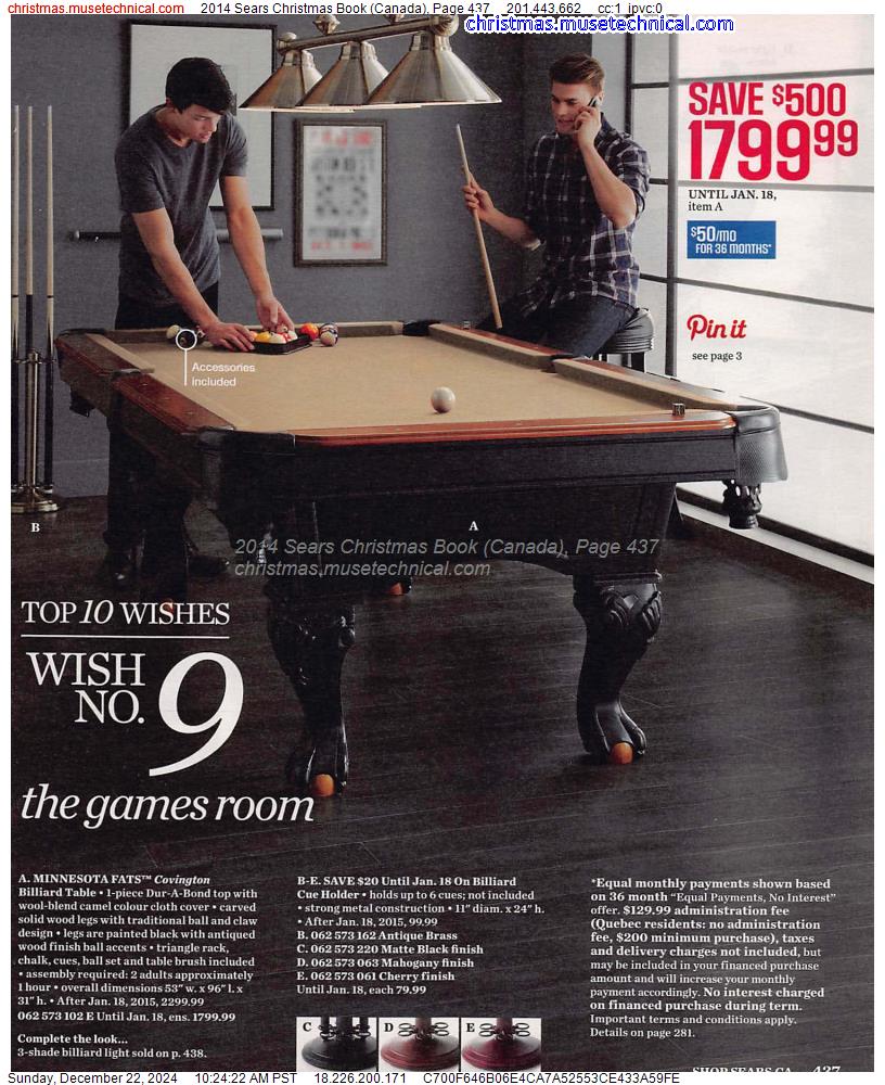 2014 Sears Christmas Book (Canada), Page 437