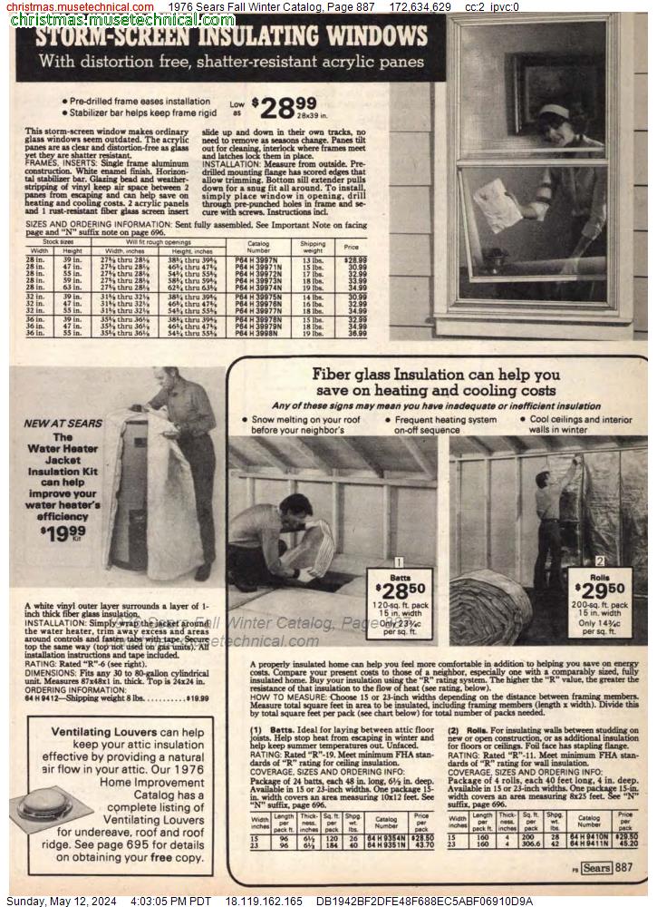 1976 Sears Fall Winter Catalog, Page 887