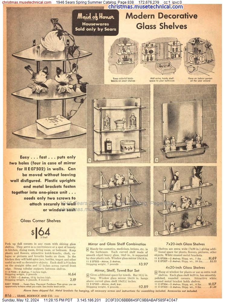 1946 Sears Spring Summer Catalog, Page 838