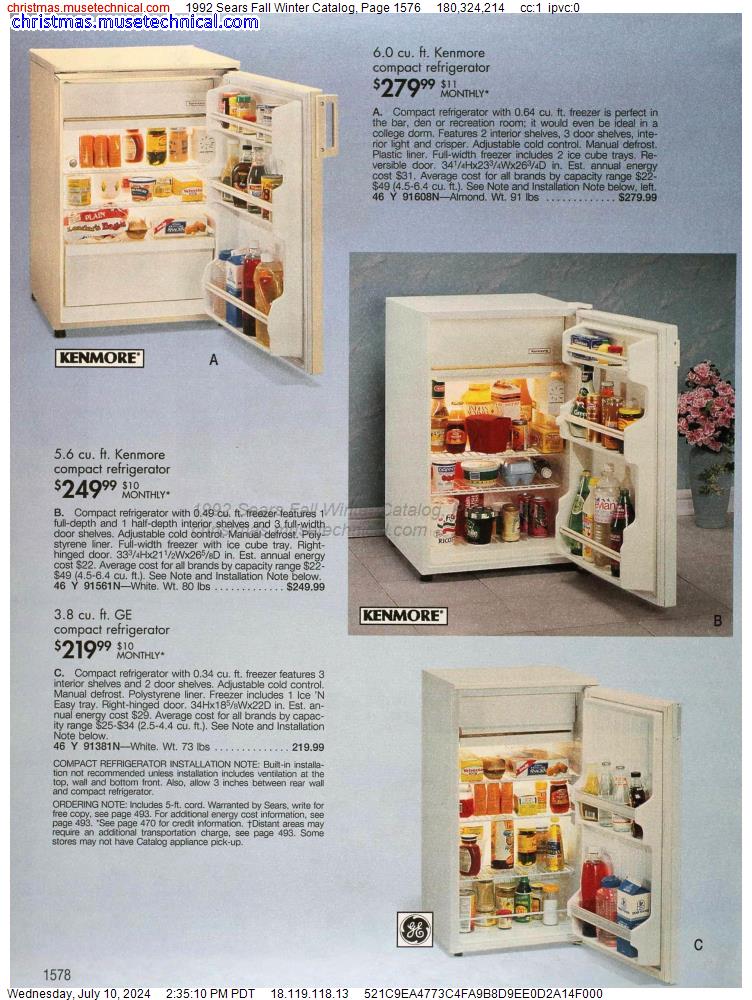 1992 Sears Fall Winter Catalog, Page 1576