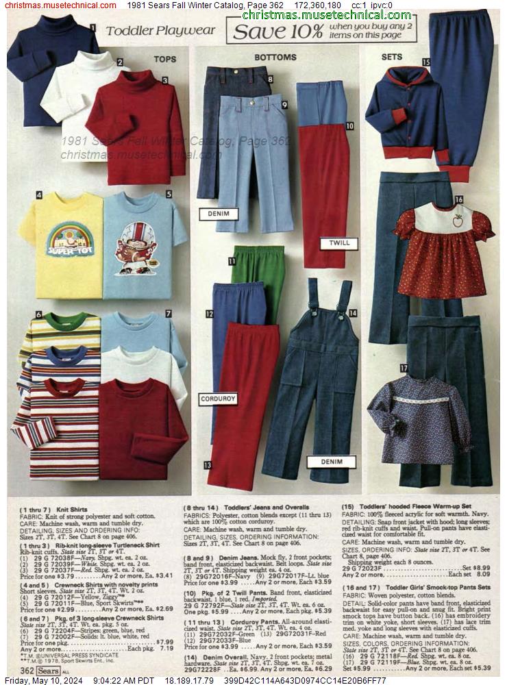 1981 Sears Fall Winter Catalog, Page 362