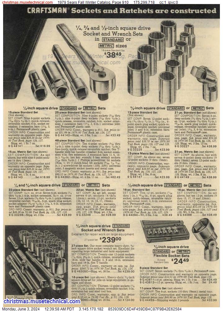 1979 Sears Fall Winter Catalog, Page 910