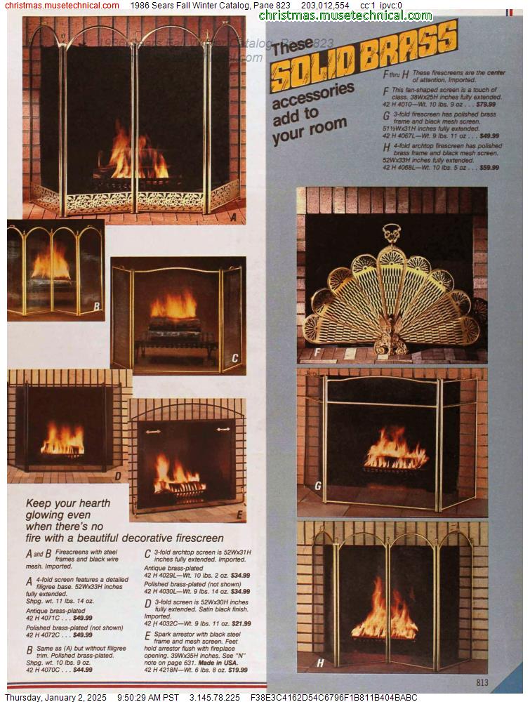 1986 Sears Fall Winter Catalog, Page 823