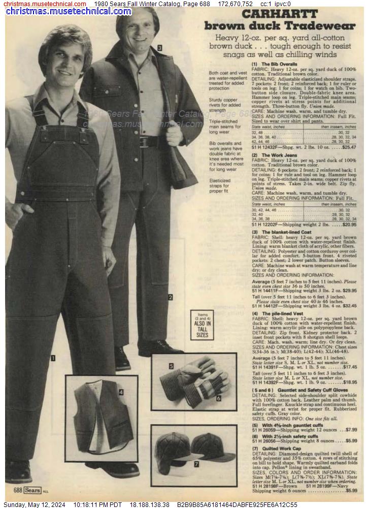 1980 Sears Fall Winter Catalog, Page 688